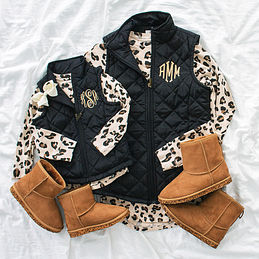 Monogrammed Puffer Vest - A Blonde's Moment