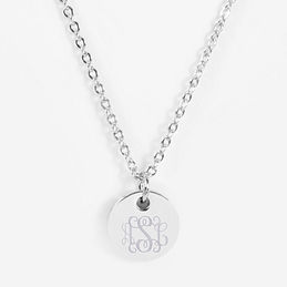 Monogrammed Tiny Disc Necklace