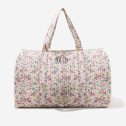 Monogrammed Quilted Weekender - Fall Botanical
