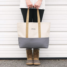 Personalized Vintage Canvas Tote Bag — Marleylilly