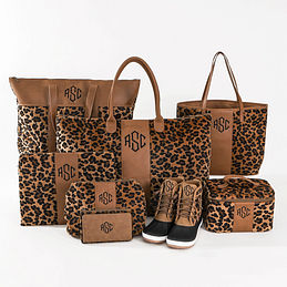 Personalized Leopard Pocket Tote | Marleylilly