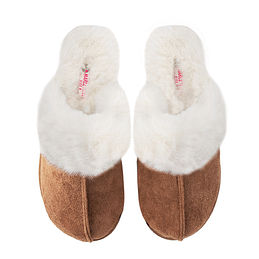 sherpa slippers in brown