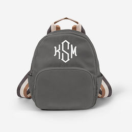 Monogrammed Classic Mini Backpack in Charcoal