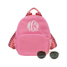 Pink Tie-Dye Happy Face Puffer Mini Backpack