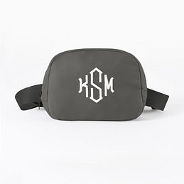 Monogrammed Belt Bag in Charcoal