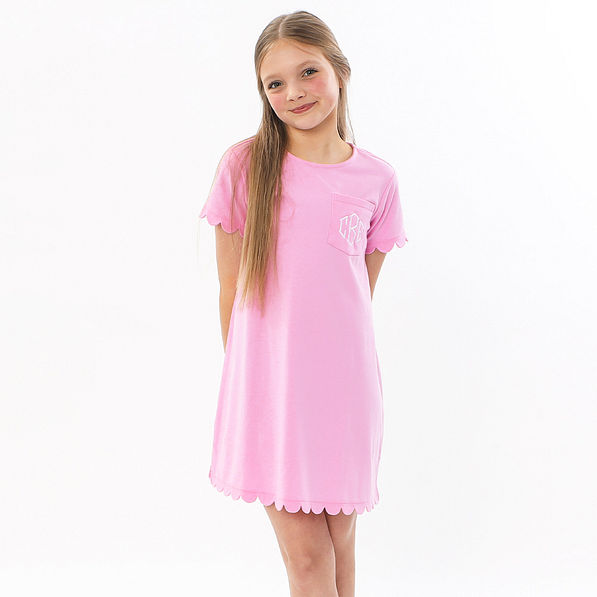 Marleylilly Kids | Personalized Pink Scallop Dress