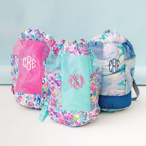 Monogrammed Kids Beach Backpack Bag