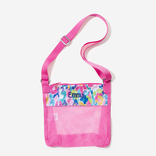 Monogrammed Seashell Bag in Watercolor Cheetah