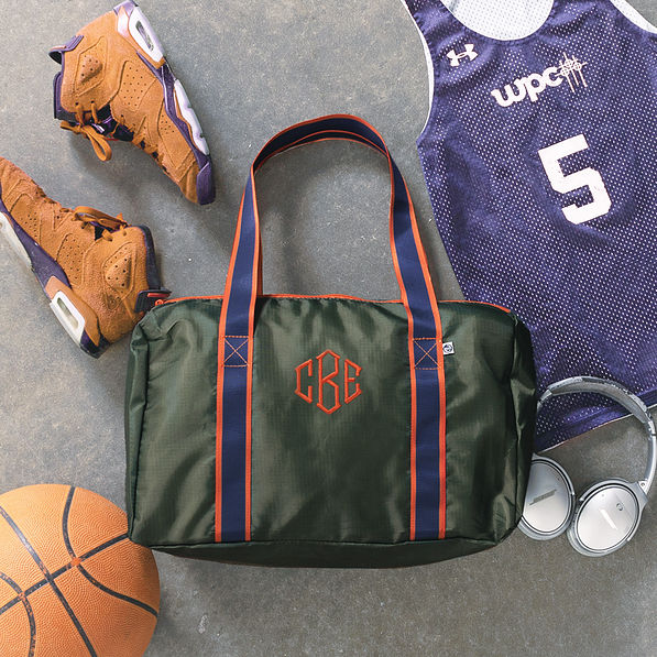 boys hunter green monogrammed activity bag
