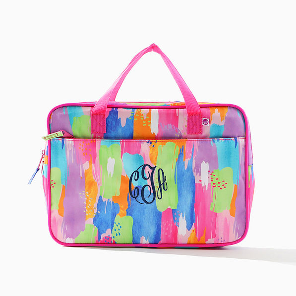 Monogrammed School Laptop Case in Multi Paintbrush