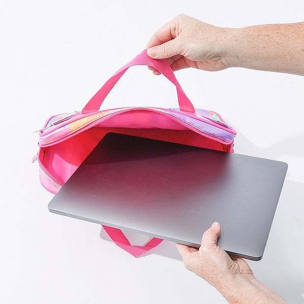 inside of multi paintbrush school laptop bag