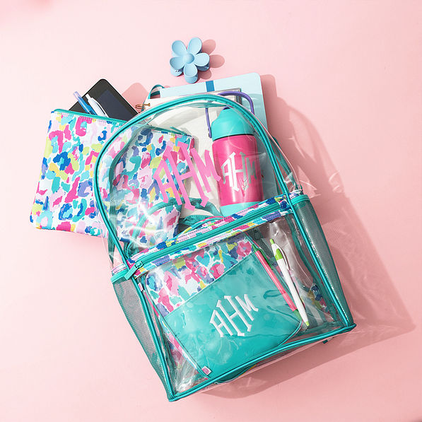 Monogrammed Clear Backpack