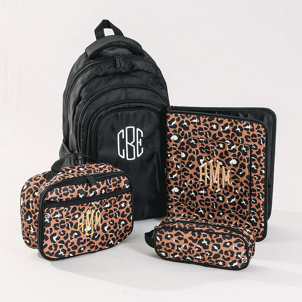 cheetah school bags collection with black backpack