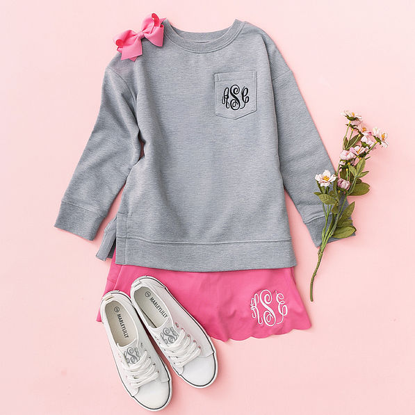 kids personalized crewneck gray sweatshirt ootd