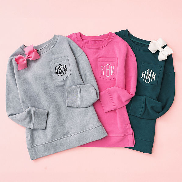 Monogrammed Kids Crewneck Sweatshirt