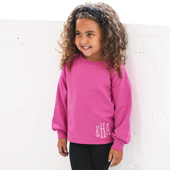 Monogrammed Kids Puff Sleeve Sweatshirt