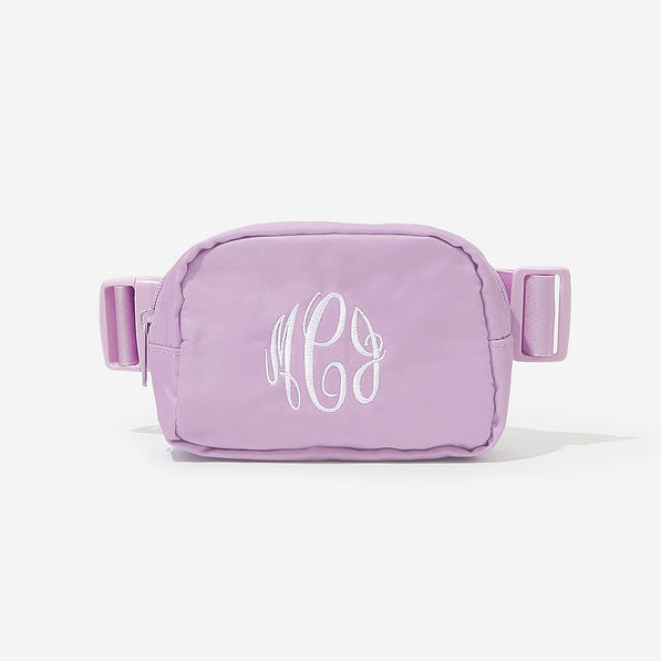 monogrammed kids belt bag in lavender 2024