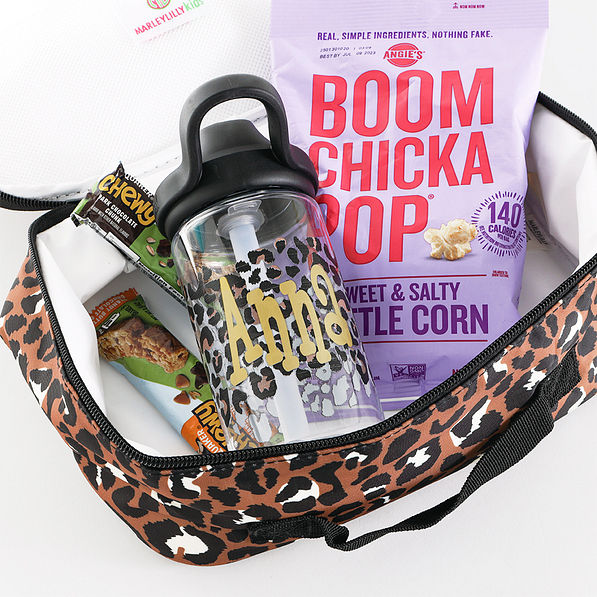 kids cheetah water bottle in lunch box