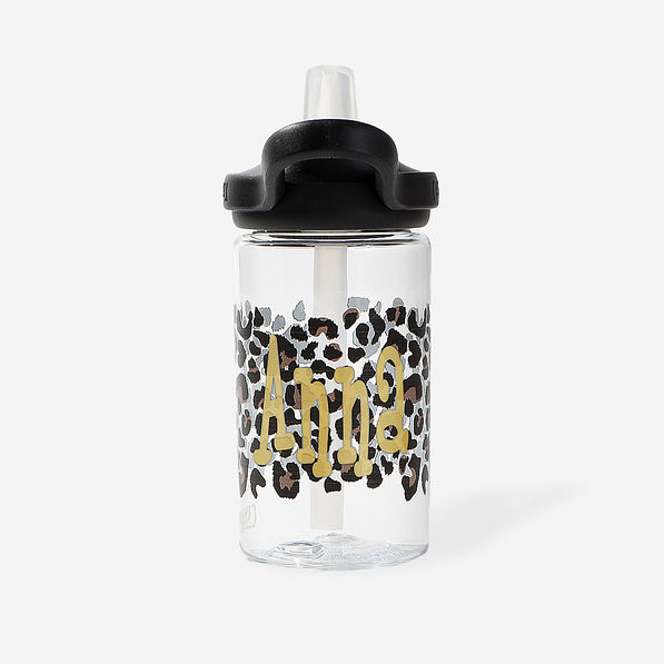 Monogrammed Kids CamelBak Water Bottle in Leopard Print