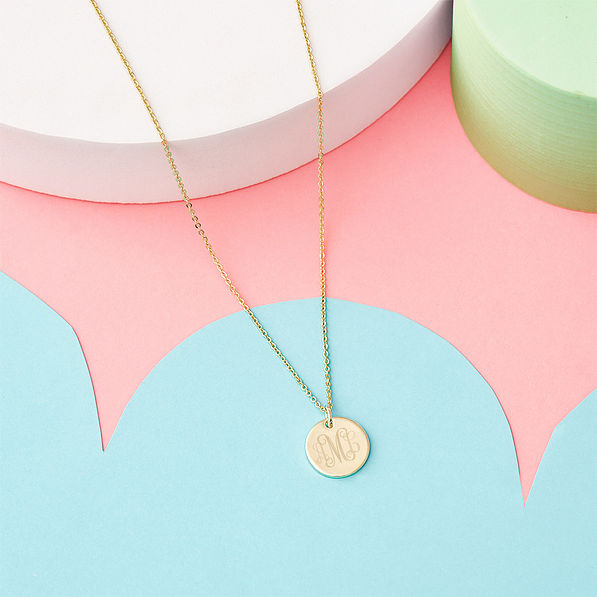 gold kids disc necklace color studio