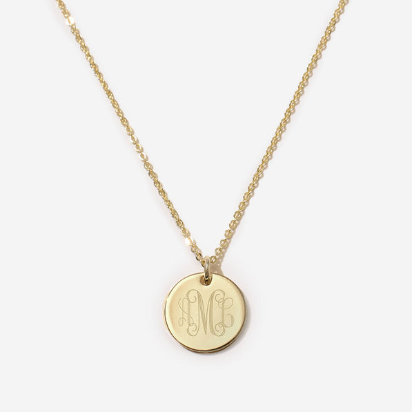 Monogrammed Kids Disc Necklace in Gold 2024