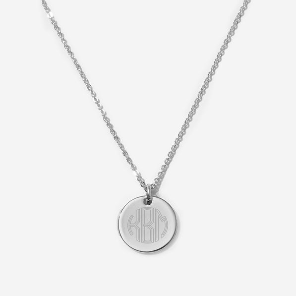 Monogrammed Kids Disc Necklace in Silver 2024