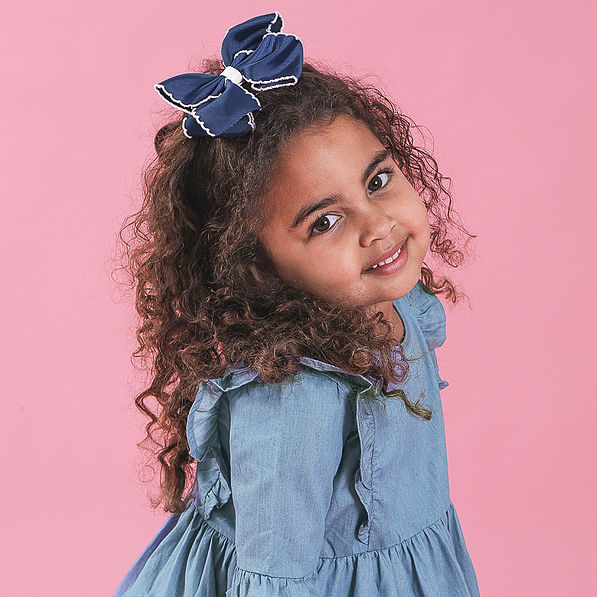 navy hair bow
