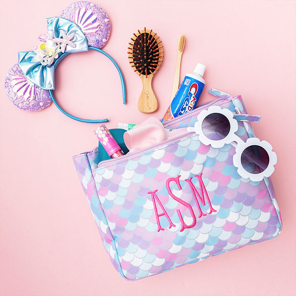 mermaid magic kids essentials pouch flatlay