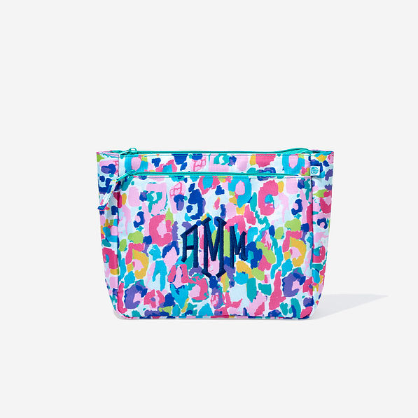 Monogrammed Kids Essentials Pouch in Watercolor Cheetah