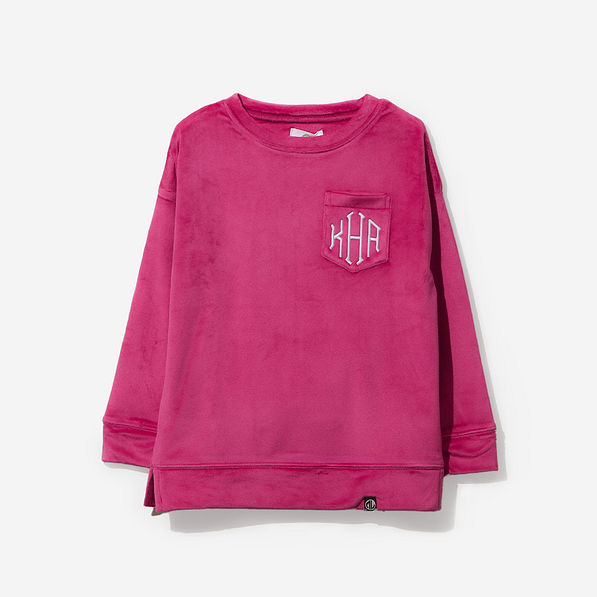 Monogrammed Kids Softspun Sweatshirt in Berry