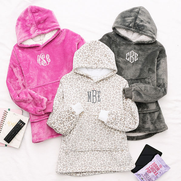 Monogrammed Kids Blanket Hoodie