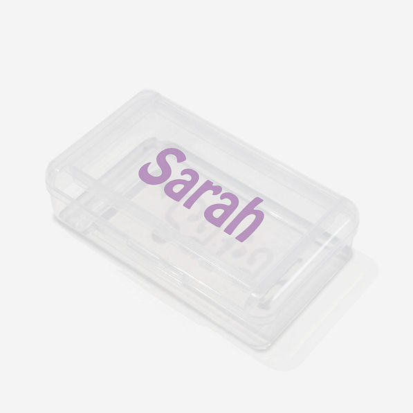 monogrammed pencil box in clear