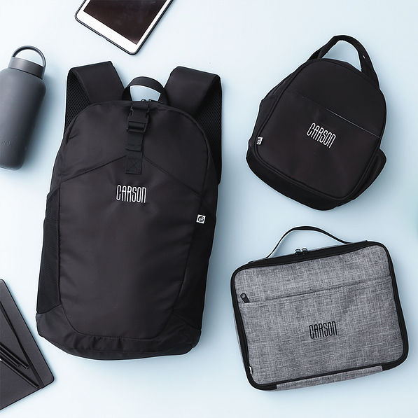 heathered grey activity art case with backpack and lunch box