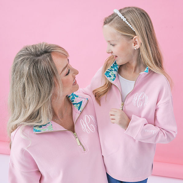 mom and me bermuda ikat monogrammed faith pullovers