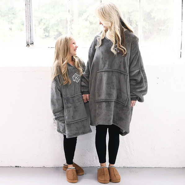 mom and me blanket hoodies with moccasins