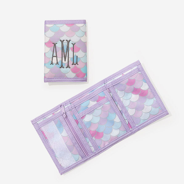 personalized kids wallet in mermaid