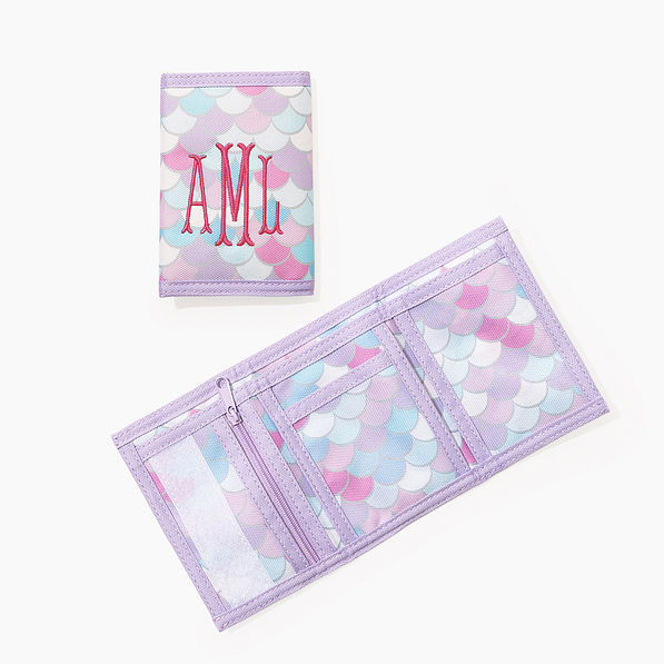 personalized kids wallet in mermaid
