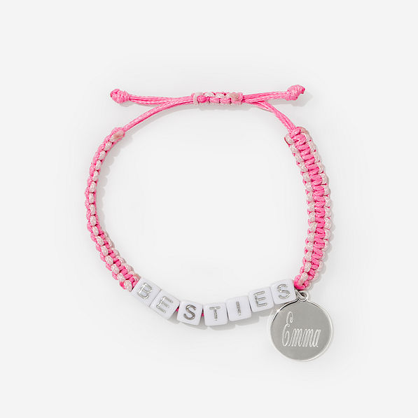 Monogrammed Girls Friendship Bracelet in Pink