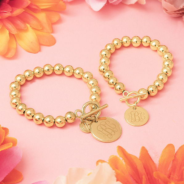 mom and me gold ball bracelets