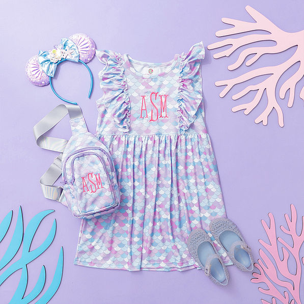 mermaid magic kids sling backpack with dress