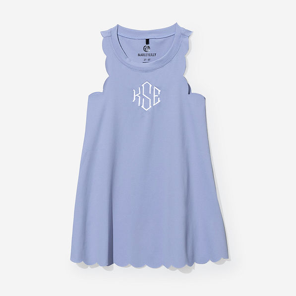Monogrammed Girls Scallop Dress