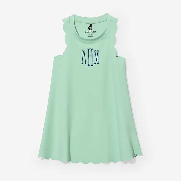 Monogrammed Girls Scallop Dress