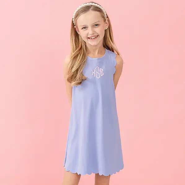 Monogrammed Girls Scallop Dress