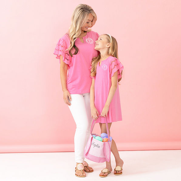 mom and me with easter basket