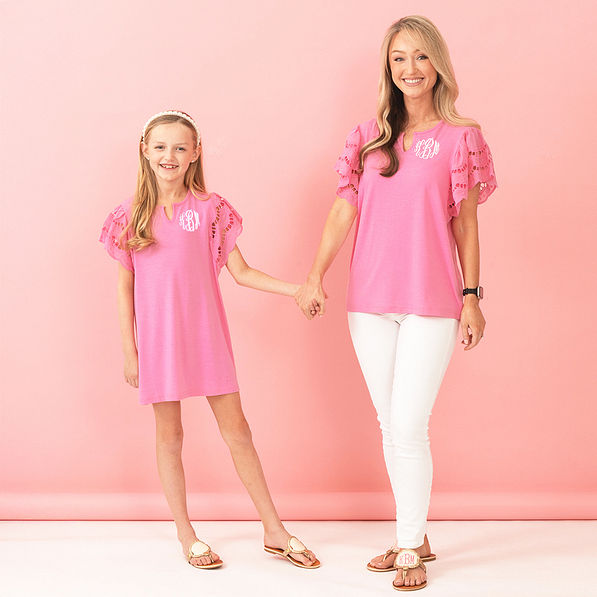 mom and me flutter sleeve top with flutter sleeve dress