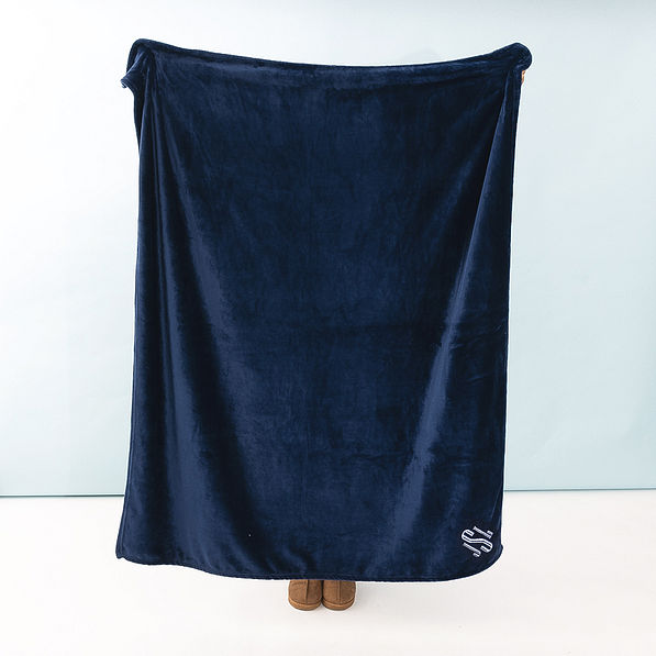 Personalized Kids Plush Blanket in Navy