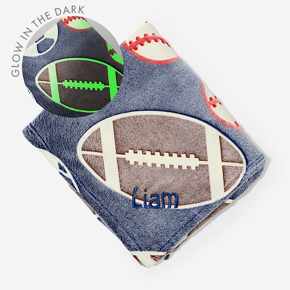 personalized kids plush blanket in sports balls
