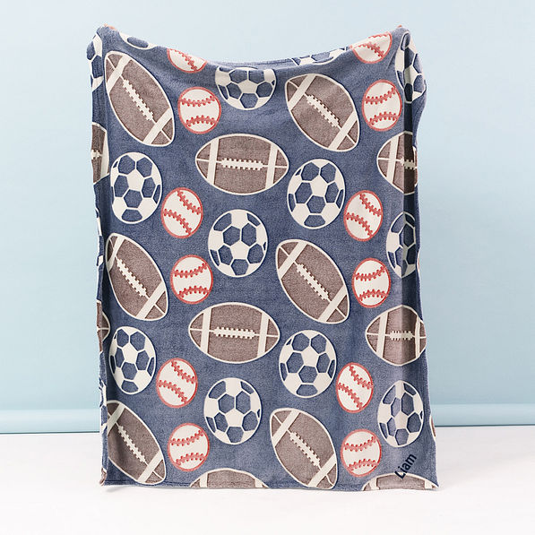 personalized sports balls blanket
