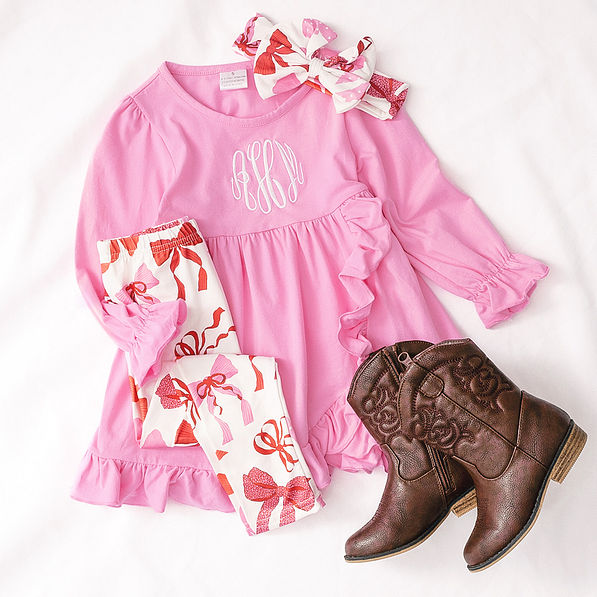 Monogrammed Girls Ruffle Tunic Legging Set