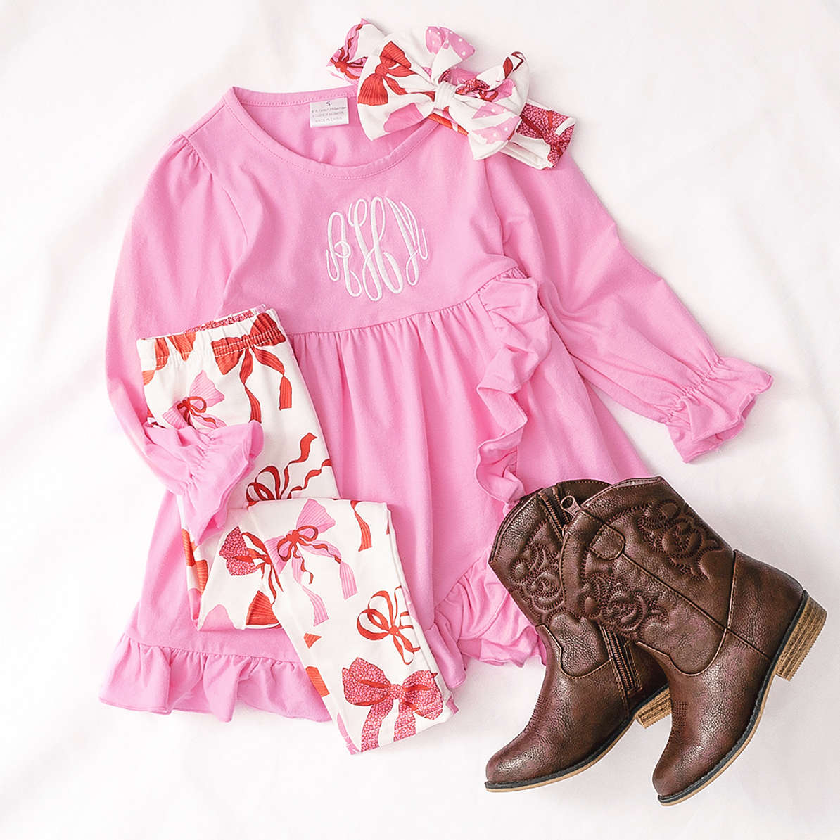 Pink Bow Tunic & Leggings Set - Deolinda SS26 In Stock Now main image 0
